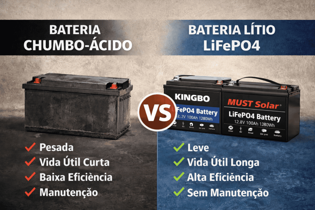 baterias lifepo4 12v 100ah para energia solar
